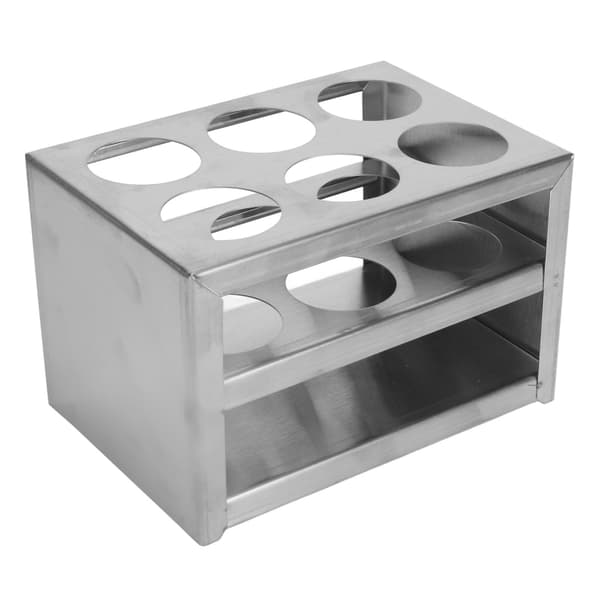 Reagensglasstativ 304 rustfrit stål 6 huller 3 lag laboratoriestativ til 32 mm rør