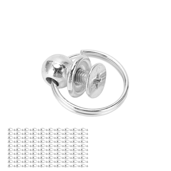 100 set monknit med dragkedjor 8mm högglans kopparmaterial dubbelögla dragkedja för DIY kläder väskor skor silver