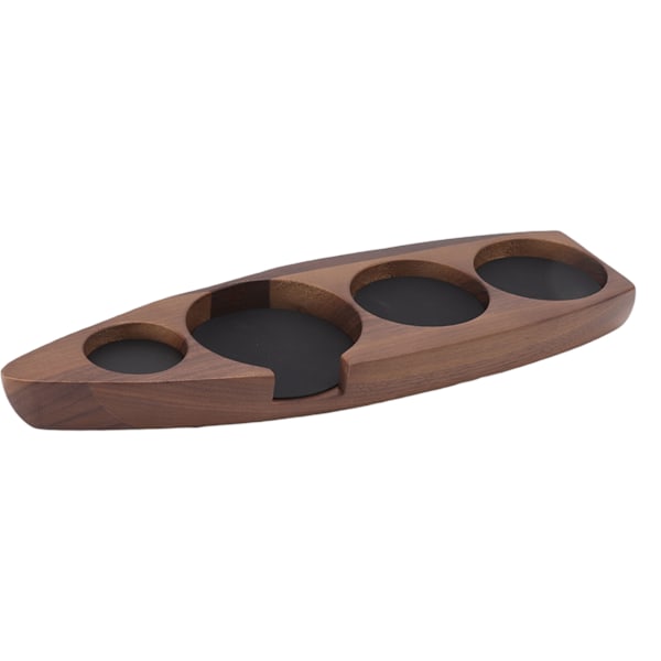 Kaffetamperhållare i trä, kaffemattstativ, kaffebryggare, förvaringsbas i valnöt, stor, för 58 mm/2,3 tum
