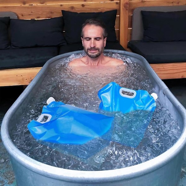 2 isbadspåsar, 5L+10L tillbehör för kallvattenbad, isbadspåse för hemmet, kallvattenbadkar för atleter, portabel isbehållare för kylterapi -GSL Ma