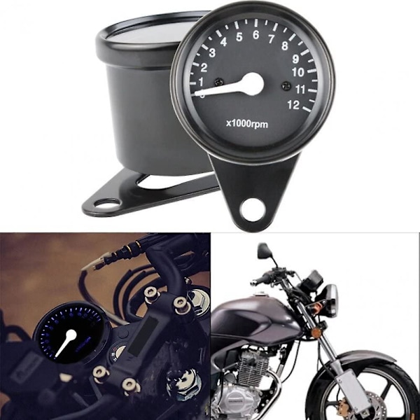 1 stk. Digital Elektronisk Induktiv LED Bagbelysning Universal Motorcykel Speedometer 12k RPM Omdrejningstæller