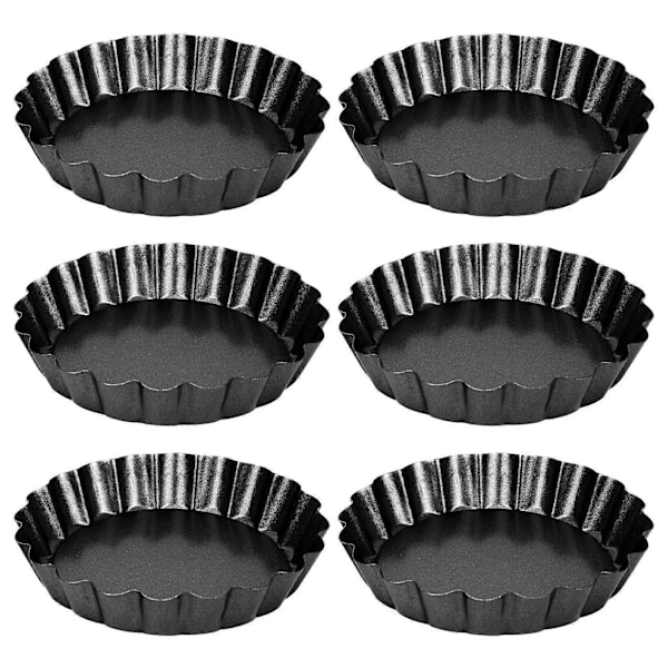 Tarteform Set om 6, Små Non-Stick 4-tums Quicheformar med Löstagbar Botten
