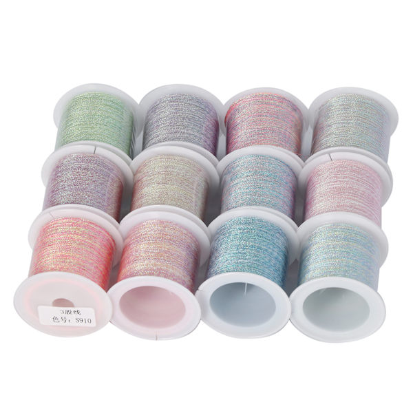 12 st armbandssnöre 0,2 mm 328 fot klippbar stretchig stark polyester DIY smyckeshalsbandssnöre för smyckeshantverk