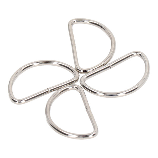 100 st Metall D-ringar Släta Ytor Klassisk Look Metallringar Spänne för DIY Bälten Resväskor Handväskor Ryggsäckar Silver