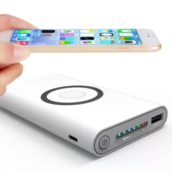 DIY Power Bank- case Typ C Trådlös laddning DIY Mobile Power Box Kit för 10000 mah litiumjonbatteri grå