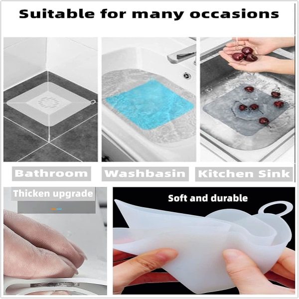2-pak silikone lugtsikre gulvafløbsprop til køkken- og badeværelseskloakfjerning