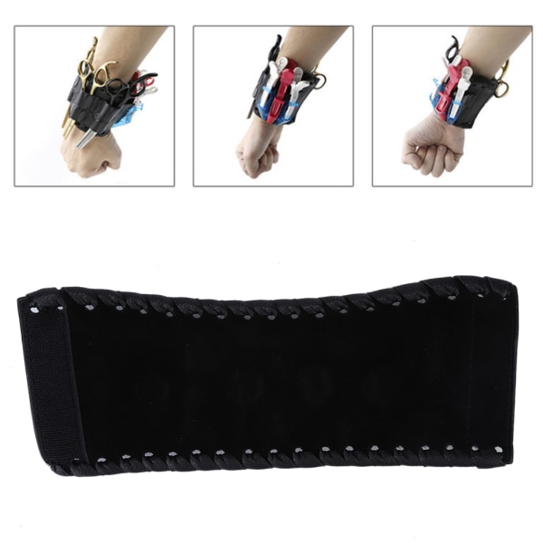 PU læder sakse taske Armbånd sakse pose opbevaringstaske Barber hår klipning sakse sagen Sort