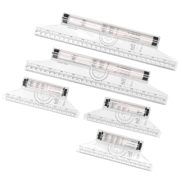 5 stk Måling Rulle 15 cm 30 cm Klar skala Transparent letvægts parallel rullelineal med formler til arbejde