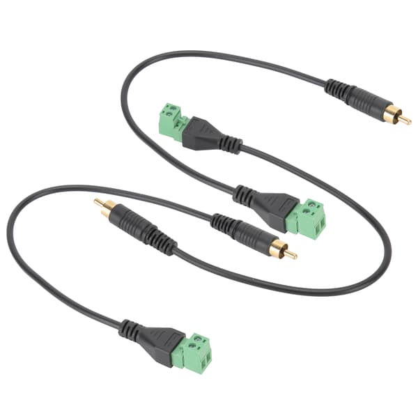 3 stk. forgyldt lyd RCA mono han til 2-benet skrueterminal hun konverteradapter