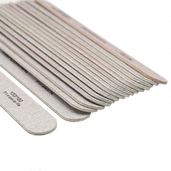 10 st Trä Nagel Archos för Manikyr och Pedikyr 100/180 Regnbåge Professionell Tjocklek för UV Gel Polymer Svart