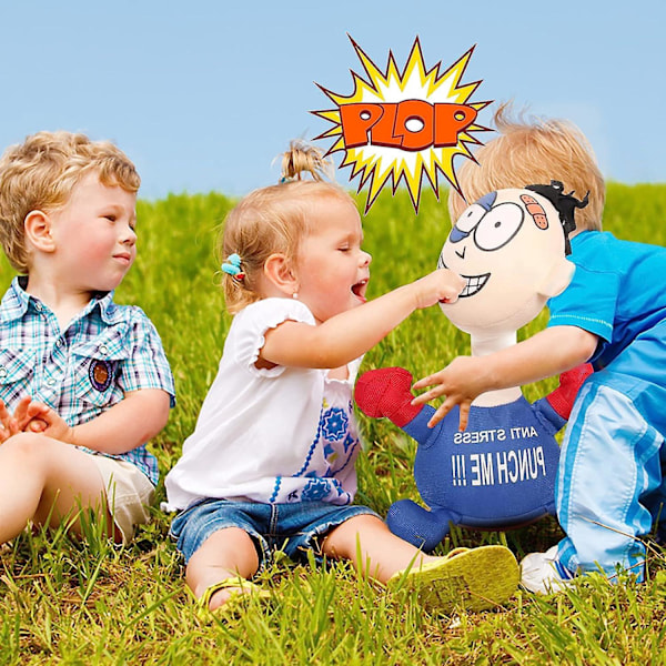 Anti-stress Punch Me Doll - Rolig Mjuk Leksak Present till Tonåringar, Pojkar, Flickor och Vuxna (Blå)