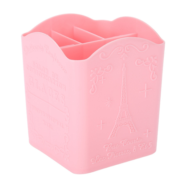 Opbevaringsboks Brevpapir Kosmetik- og manicureværktøj Container med Eiffeltårnsmønster Pink