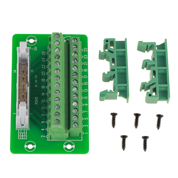 IDC26P DIN-skinne 26-pins 5 mm-montert grensesnittmodul Hannkontakt Breakout Board