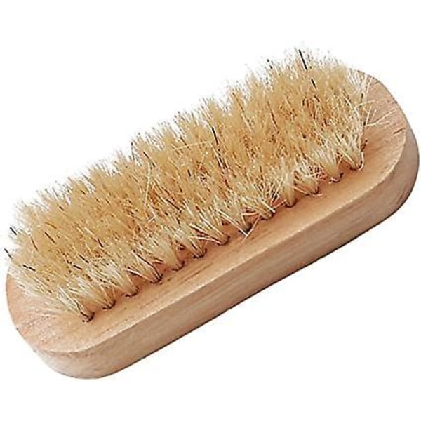 Dubbelsidig hand- och nagelborste, fingerborste, handmanikyr, tvättborste, nagelskrubb, rengöringsborste, handnagelborstar i trä, 1 st