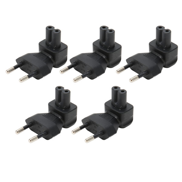 5 stk EU stik til IEC320 C7 strømadapter EU stik han til IEC320 C7 hun strømstik Adapter Albuestik EU stik 125-250V