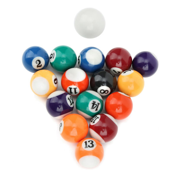 16 STK 32MM Miljøvenlig Resin Mini Børne Billardbold Legetøj Poolbord tilbehør