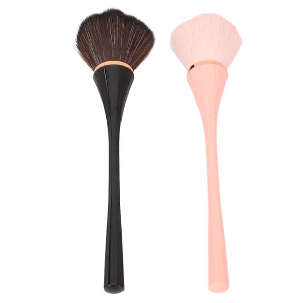 2 stk. make-up børstesæt, præcis farvelægning, udtoning, 3D, bløde, rige, slanke børster, løs pudder, blush, stor make-up børste