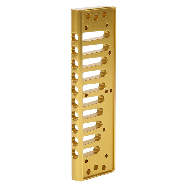 Harmonica Comb 10-hullers Blues Harpe Comb Part til HOHNER SP20 Aluminiumslegering Harmonica tilbehør Guld