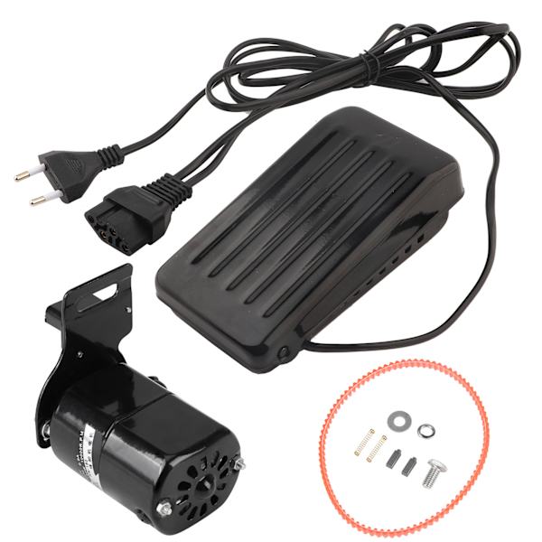 Husholdningsmotor for gammel symaskin CCW fotkontrollpedal Karbonbørstebeltesett EU-plugg 220V