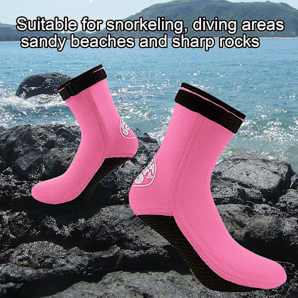 3mm Neopren Varme Snorkling Sokker for Menn og Kvinner - Svart