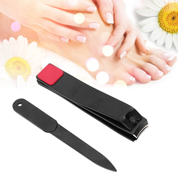 2 st nagelklippare nagelfil i rostfritt stål manikyr trimmer klippare nagelklippare