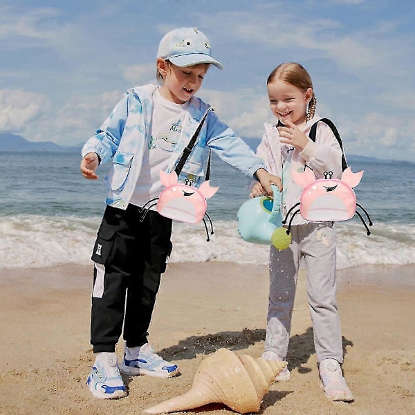 Mesh Sand Leketøyveske, Barn Strandveske Med Glidelås, Justerbare Skulderstropper Sandkasse Leketøy Oppbevaringsveske For Strandleker Holding Shell Juni 6.15 Rosa