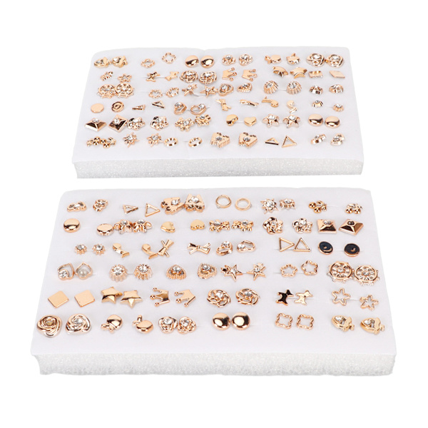 2-pack örhängen set 72 par guld örhängen set med strass för flickor kvinnor män
