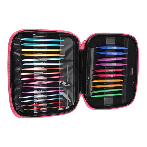 Utskiftbara stickor set Färgglada aluminium rundstickor set för DIY hantverk
