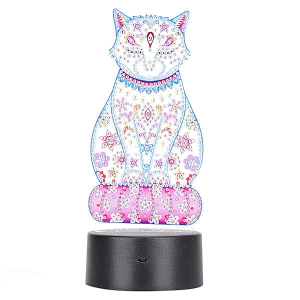 LED Diamantmaleri Natlys Akryl Farveændring Touch USB 3D Gaver DIY Hjemmedekoration