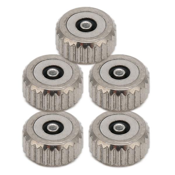 Klockkrona Reservdelar Silver Guld Stål Klockhuvud för Klockbytesaccessoarer 6mm Platt Hål