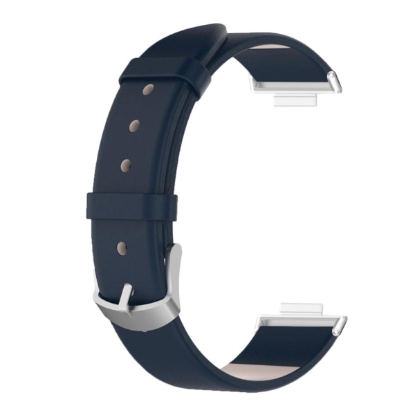 Smart Watch Band Läderrem Marinblå Bekväm slitage Justerbar Ersättningsdel för Watch FIT2
