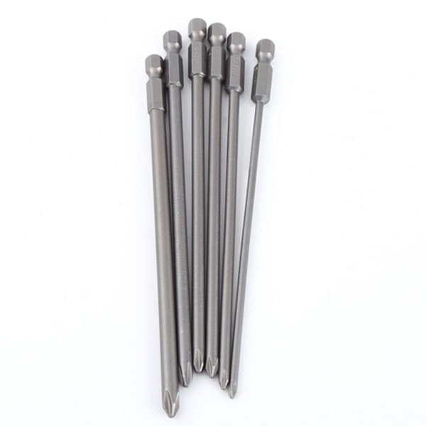 S2 stål 1/4" skaft magnetisk skrutrekkerbitsett (6 stk)