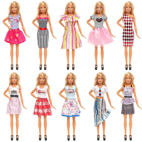 Prinsessanuken lyhyt hame set - 10 kpl 30 cm mekko ja asusteet