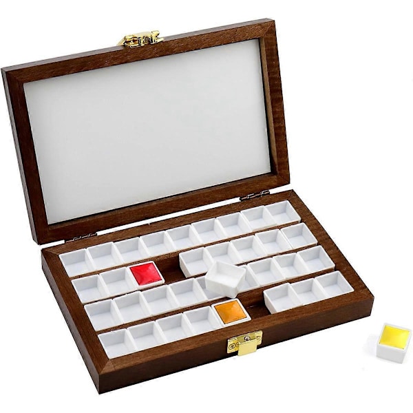 36 rum Tom Træ Maling Palette Boks Bærbar Træ Maling Palette