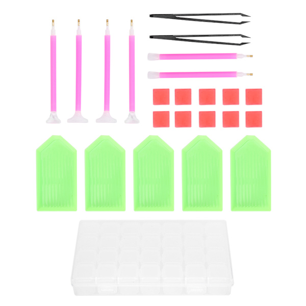 24 kpl timanttimaalaustyökalusarja muovi 5D aloittelijoille ammattilaisille DIY-tarvikkeet