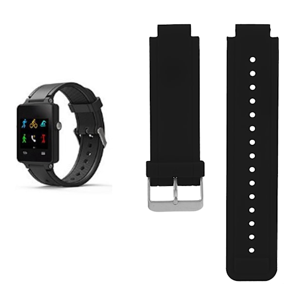 Justerbart kiselgel watch Byte av armbandsur, passform för Garmin Vivoactive (svart)