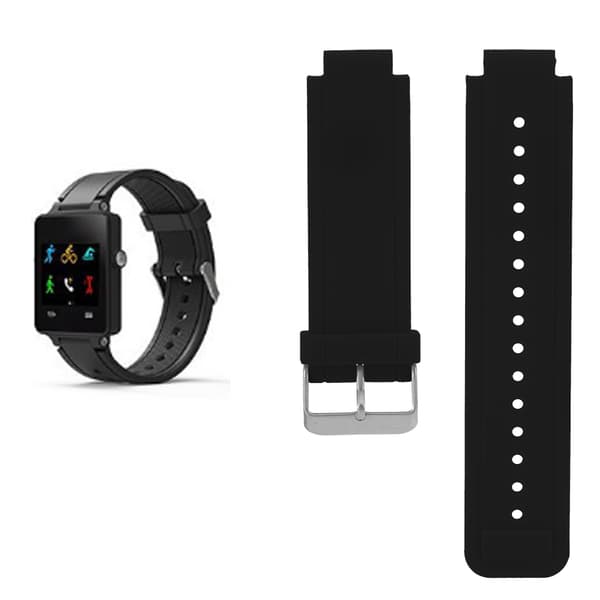 Säädettävä silikageeli kellon ranneke rannekellon hihnan korvaava Garmin Vivoactive -kelloon (musta)