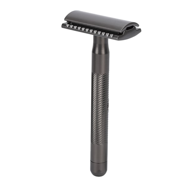 Double Edge Safety Razor Menn Hjemmesalong Bærbar sinklegering Messinghåndtak Barberhøvel Bursdagsgave Svart