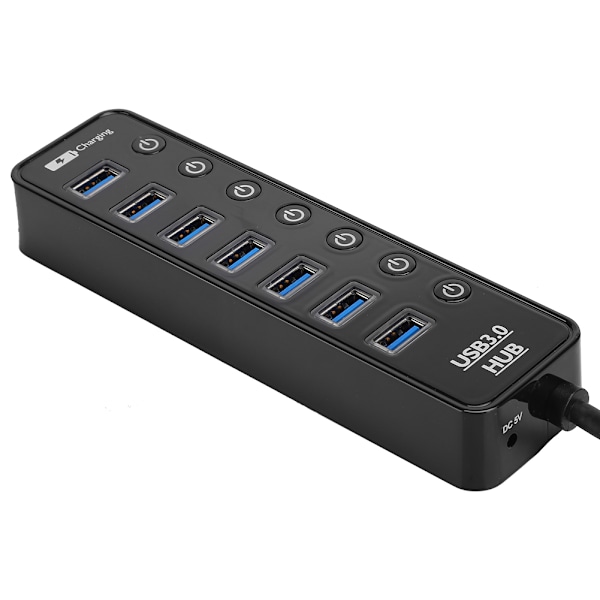 7-portars USB 3.0-hubb med switch Smart 2A snabbladdningsdelare Dockingstation PC-tillbehör