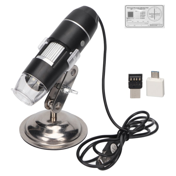 Digitalt mikroskop 0X‑200X USB 8 hvide LED-lys Håndholdt forstørrelseskamera til Windows XP