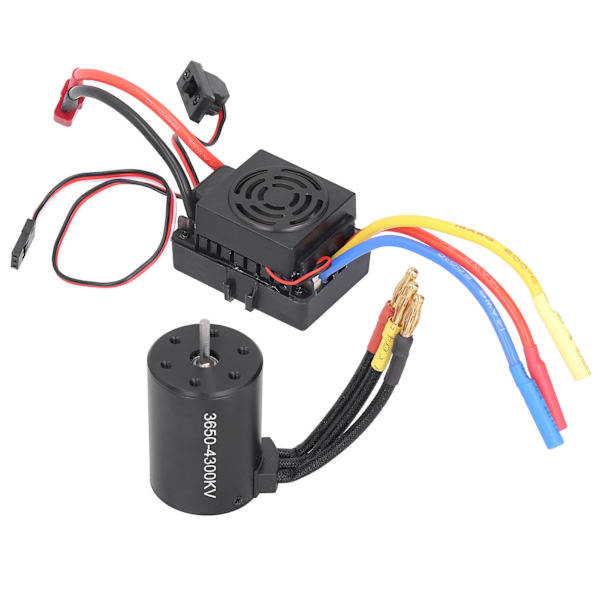 3650 Vattentät 4300KV Borstlös Motor 60A Borstlös ESC Tillbehörssats för 1/10 RC Bil