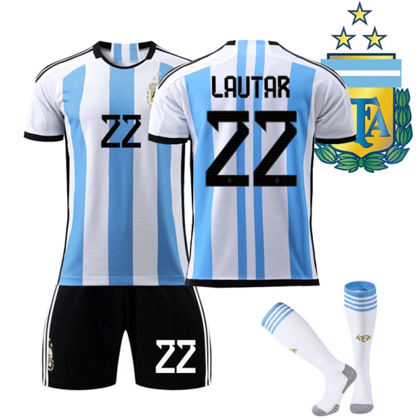 22#Argentina World Cup Lautaro fotballdraktersett for barn18 18