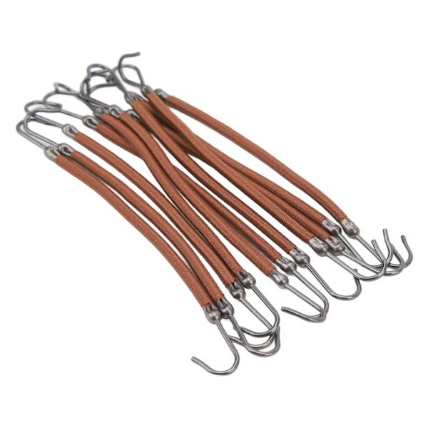 10st Hästsvanshållare Krok Kvinnor Flickor Flexibelt elastiskt hårband Krok Styling Tool för Office Dating Brun