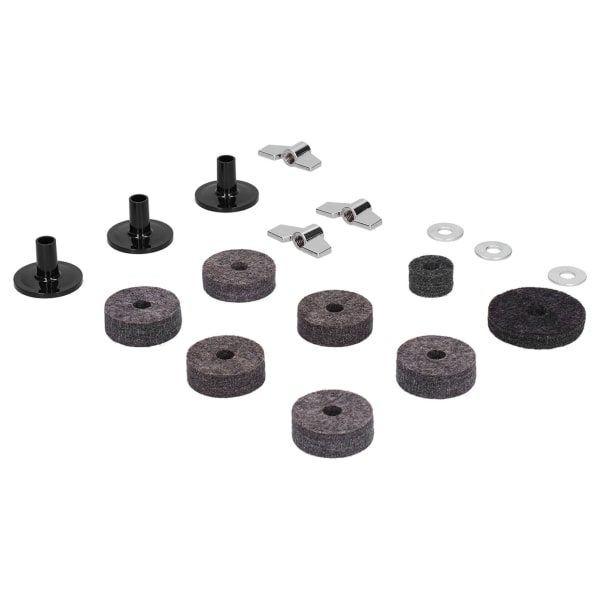 18PCS Cymbal Reservedeler Tilbehør HiHat Clutch Filt Cymbal Hylsene med Base Vingmutter Skive Grå