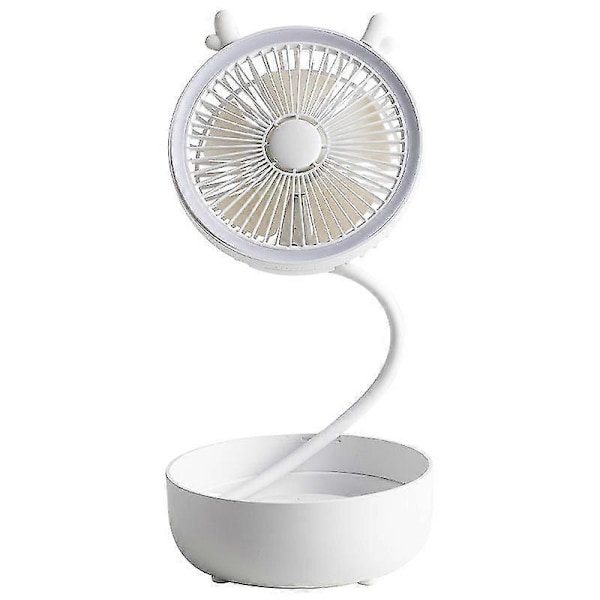 Vikbar Förvaring LED-lampa Portabel USB-fläkt Skrivbord Sovsal Vägg Nattlampa