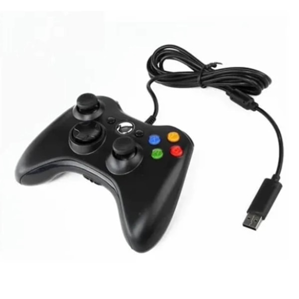 Trådbunden spelkontroll för Xbox 360 Universal Vibration Wired Joystick Gaming Controller för Android för PC Svart