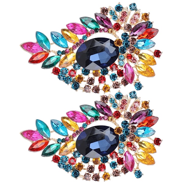 2 stk. Corsage Brosche Fashion Retro Exquisite Legering Nåle Applikation Beklædningstilbehør Farverig