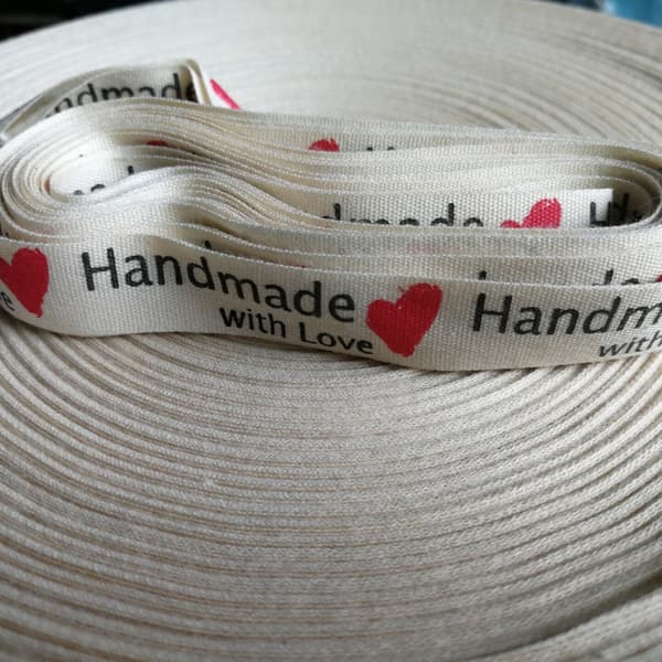 Trykt Noder Bånd DIY Håndlavet Hår Tilbehør Sløjfe Materiale (Håndlavet Rødt Ferskenhjerte)