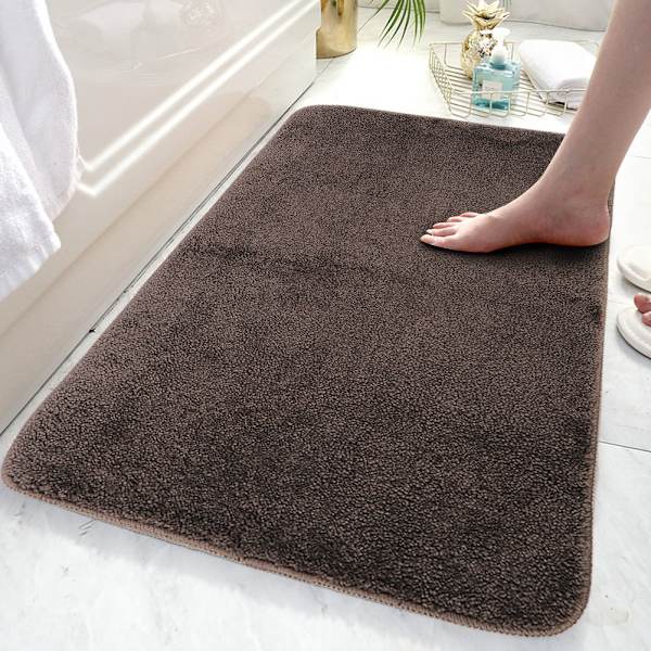 Brun tjock badrumsmatta mjuk sovrum vardagsrumsdörr halkfri golvmatta (50x80cm)