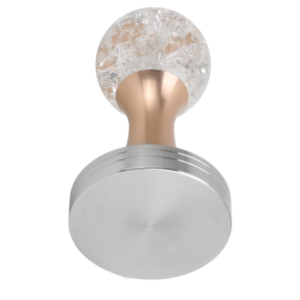 Kristallkula Kaffe Flat Tamper Rostfritt Stål Bas Pulver Hammare för Kaffe Tillbehör Guld 58mm
